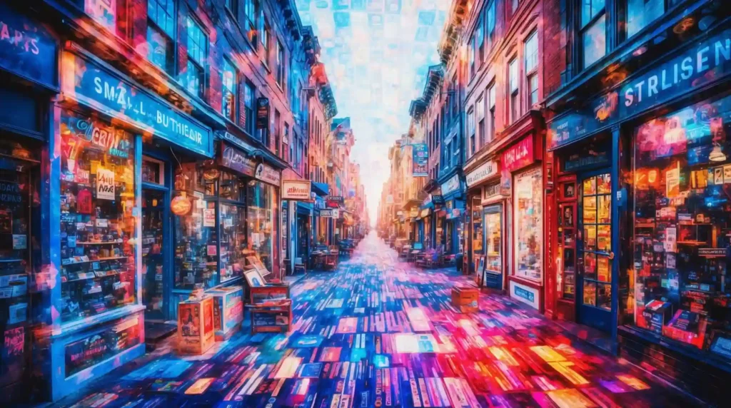 Illustration on theme of geo-targeted content is key for small businesses